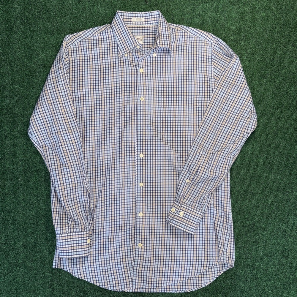 Men's Peter Millar Checkered Long Sleeve Button Down Size Medium Z1